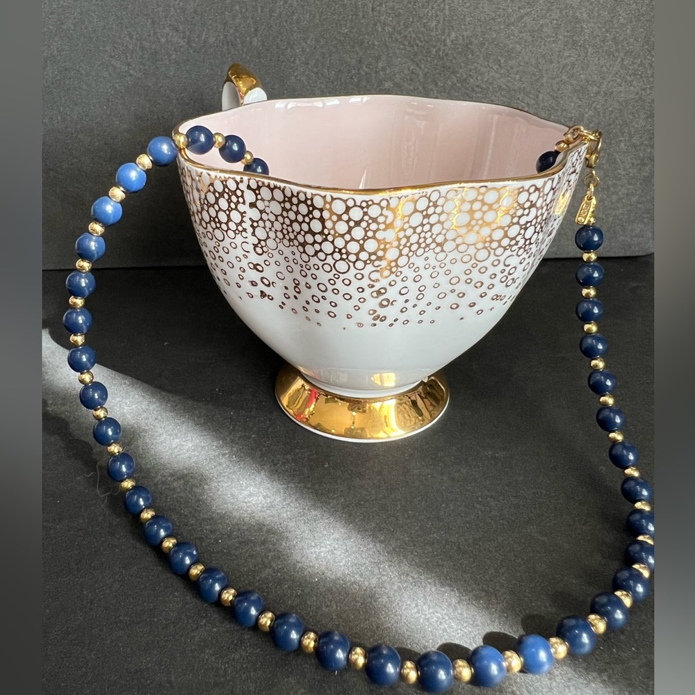 Beautiful Monet Blue and gold-tone Beaded necklace